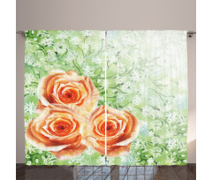 Watercolor Roses Curtain