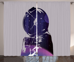 Astronaut Space Outer Curtain