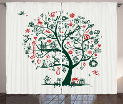 Tree Ornaments Gifts Curtain