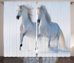 Wintertime Horse Animal Curtain