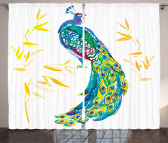 Floral Watercolors Art Curtain