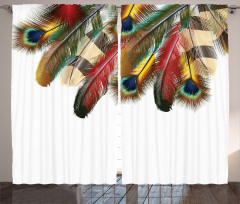 Vibrant Feathers Boho Curtain
