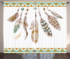 Boho Style Feather Old Curtain
