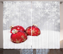 Baubles on Snowflake Curtain