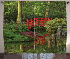 Chinese Bridge in a Forest Curtain