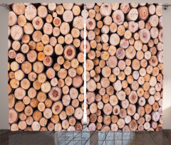 Wooden Lumber Tree Logs Curtain