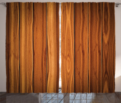 Wooden Planks Image Curtain