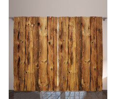 Wooden Forest Trees Art Curtain
