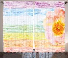 Summer Time Floral Roses Curtain