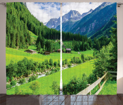Alpine Scenery Pastoral Curtain