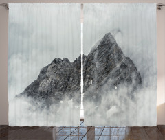 Foggy Mountain Peak Curtain