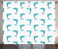 Jumping Dolphin Mammals Curtain