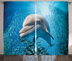 Dolphin in Ocean Marine Curtain
