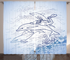 Sketch Scuba Diver Curtain
