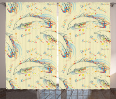 Swimming Dolphins Curtain