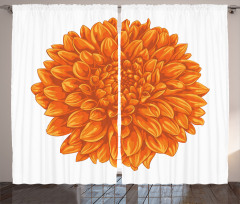 Dahlia Flower Floral Curtain