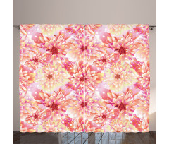 Dahlias Floral Curtain