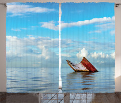 Ship Wreck Landscape Curtain