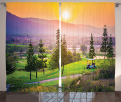 Golf Spring Sunset Curtain
