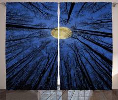 Full Moon in Woods Curtain