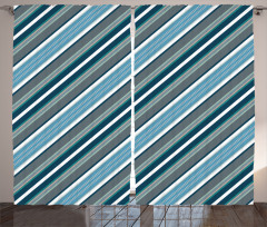 Grey and Blue Diagonal Curtain