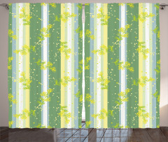 Spring Striped Flowers Curtain