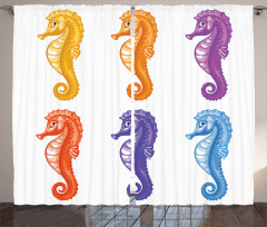 Happy Baby Seahorses Art Curtain