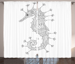 Seahorse Heraldic Art Curtain