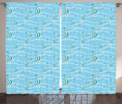 Cartoon Seahorses Nursery Curtain