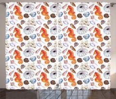 Shell Crabs Seahorse Curtain