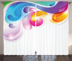 Abstract Paintbrush Curtain