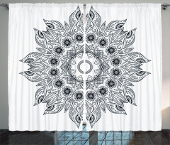 Mandala Black White Curtain