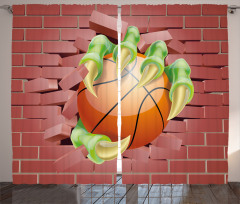 Basketball Cartoon Curtain