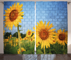 Sunflowers on the Wall Curtain