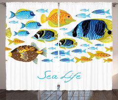 Cartoon Sea Life Theme Curtain