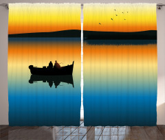 Sunset at Lake Fishing Curtain