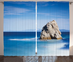 Rock in Ocean Serenity Curtain