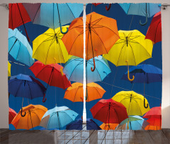 Colorful Umbrellas Sky Curtain