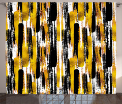 Grunge Art Brushstrokes Curtain