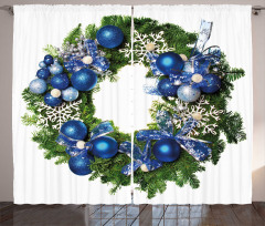 Snowflakes Wreath Ornate Curtain