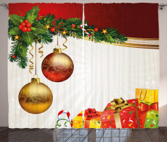Yule Eve Balls Baubles Curtain