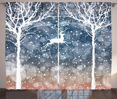 Flying Deer Ombre Snow Curtain