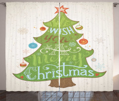 Merry Wish on Pine Tree Curtain