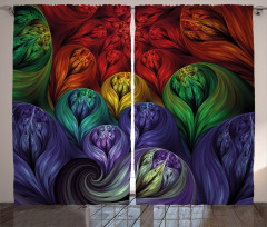 Surreal Colorful Forms Curtain