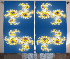 Floral Psychedelic Art Curtain