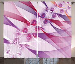 Digital Colored Flowers Curtain