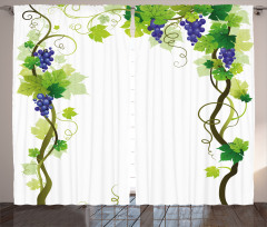 Leaf Fresh Fruit Pattern Curtain