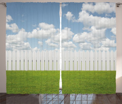 Sky with Clouds Farm Curtain
