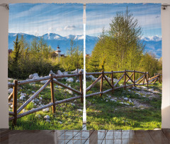 Snowy Alps Mountain Curtain