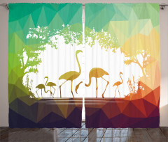 Flamingo Wild Animals Curtain